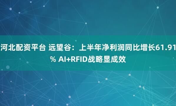 河北配资平台 远望谷：上半年净利润同比增长61.91% AI+RFID战略显成效